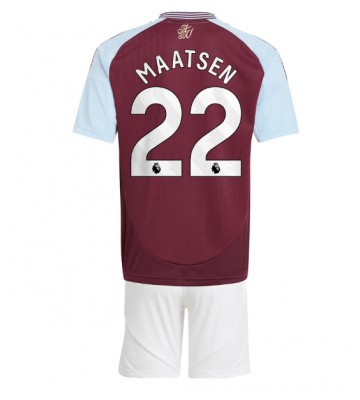 Aston Villa Ian Maatsen #22 Primera Equipación Niños 2024-25 Manga Corta (+ Pantalones cortos)